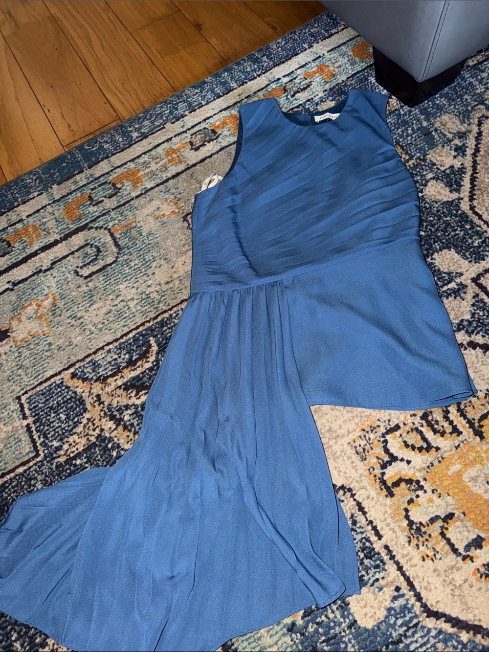 H by Halston Blue High-Low Sleeveless Dress